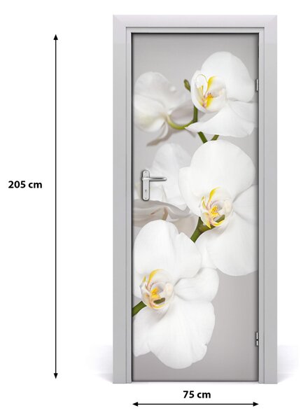 Adesivo per porta interna Orchidea bianca 75x205 cm
