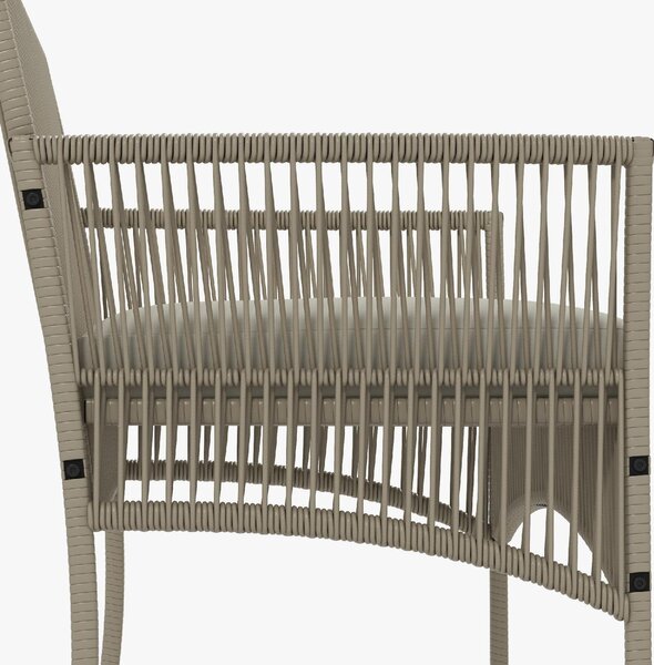 VivaGarden Salotto da Giardino con Divano 2 Posti 2 Poltrone e Tavolino con Cuscini in Rattan PE colore Kaki/Nero