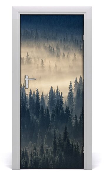 Adesivo per porta Nebbia sulla foresta 75x205 cm