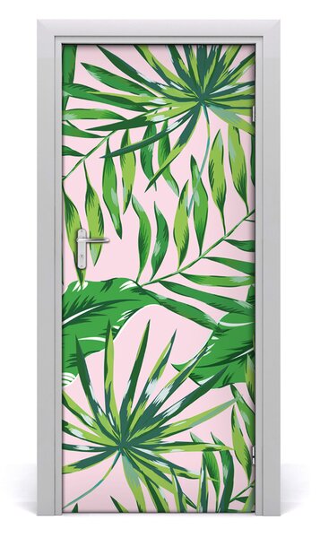 Poster adesivo per porta Foglie tropicali 75x205 cm