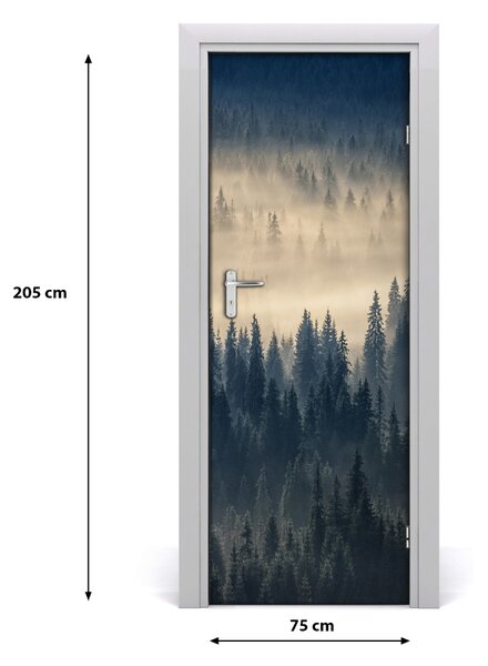 Adesivo per porta Nebbia sulla foresta 75x205 cm