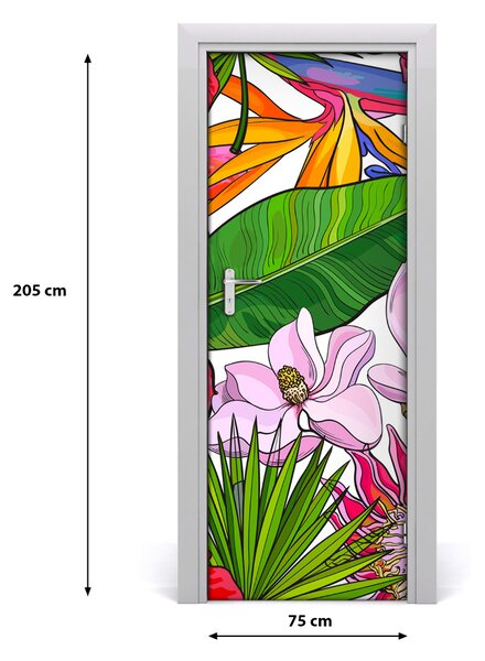 Poster adesivo per porta Pattern hawaiano 75x205 cm