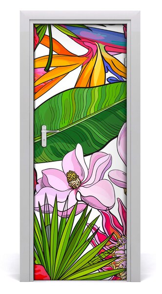 Poster adesivo per porta Pattern hawaiano 75x205 cm