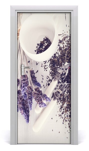 Adesivo per porta Infusione di lavanda 75x205 cm