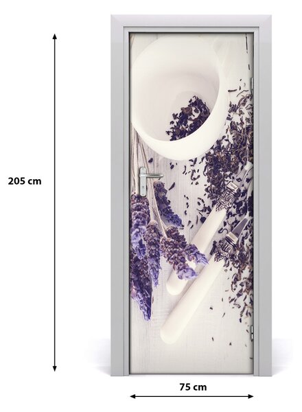 Adesivo per porta Infusione di lavanda 75x205 cm