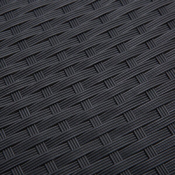 VivaGarden Salotto da Giardino con Divano 2 Posti 2 Poltrone e Tavolino con Cuscini in Rattan PE colore Nero/Grigio
