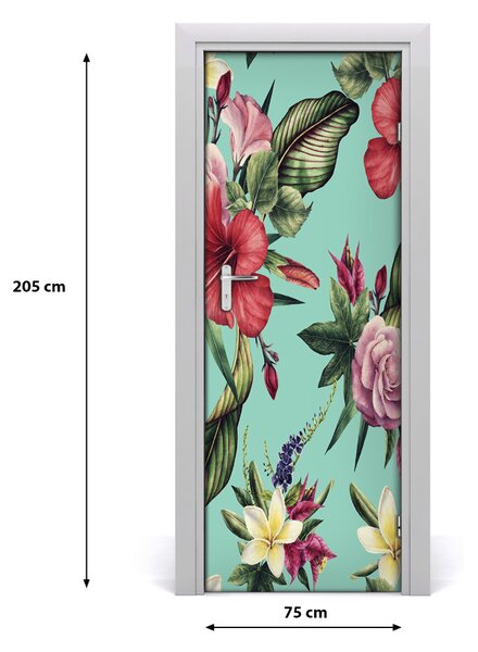 Sticker porta Pattern hawaiano 75x205 cm