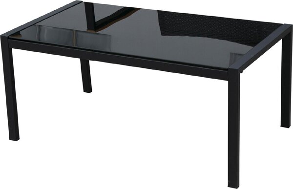 VivaGarden Salotto da Giardino con Divano 2 Posti 2 Poltrone e Tavolino con Cuscini in Rattan PE colore Nero/Grigio