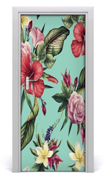 Sticker porta Pattern hawaiano 75x205 cm