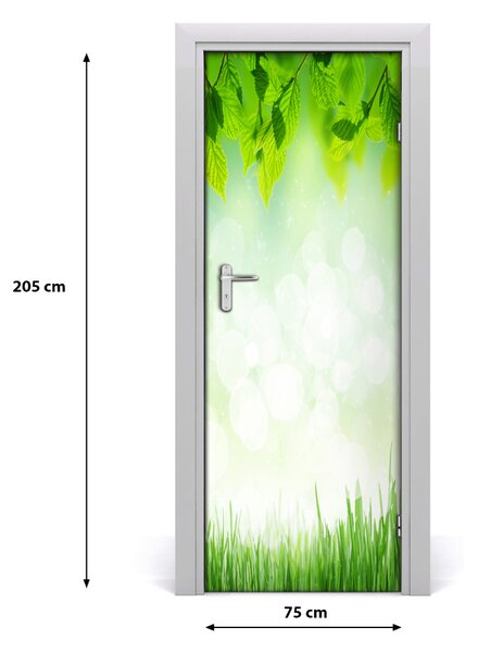 Sticker porta Foglie ed erba 75x205 cm
