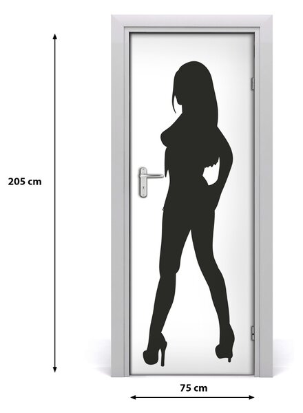 Adesivo per porta Una silhouette di una donna 75x205 cm