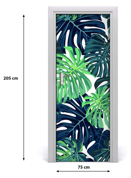 Sticker porta Foglie tropicali 75x205 cm