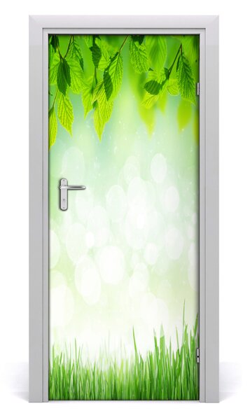 Sticker porta Foglie ed erba 75x205 cm