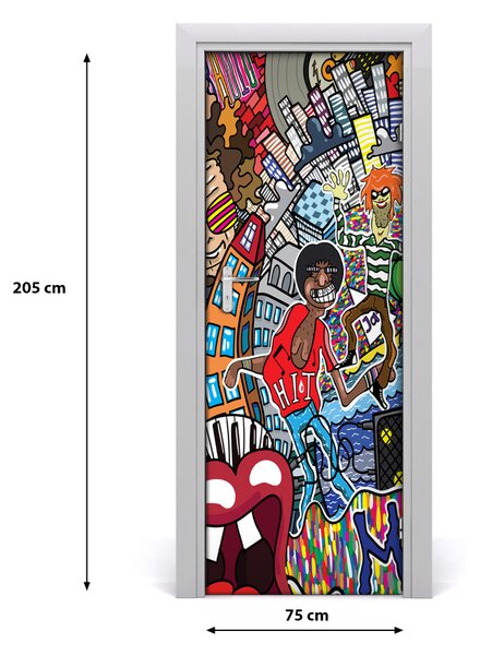 Sticker porta Collage musicale 75x205 cm