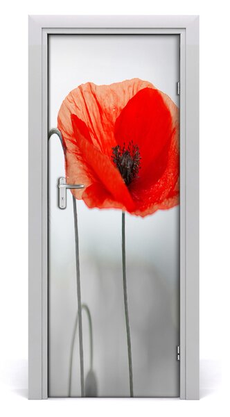 Adesivo per porta interna Poppies da campo 75x205 cm