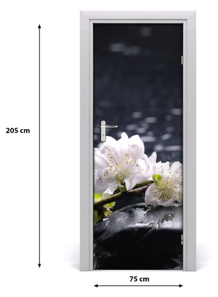 Adesivo per porta interna Pietre di fiori 75x205 cm