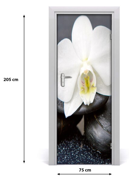 Adesivo per porta Orchidea zen 75x205 cm