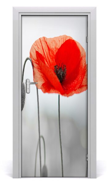 Adesivo per porta interna Poppies da campo 75x205 cm