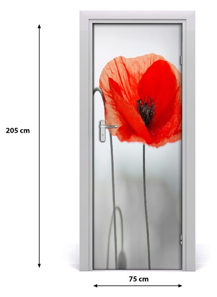 Adesivo per porta interna Poppies da campo 75x205 cm