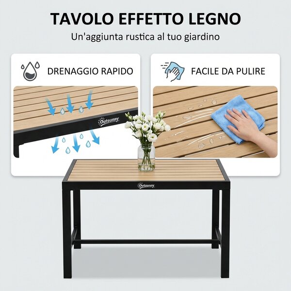 VivaGarden Salotto da Giardino con Divano 2 Posti 2 Poltrone e Tavolino in Alluminio colore Grigio