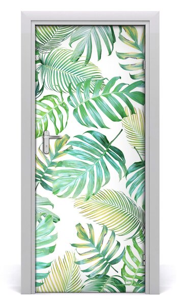 Adesivo per porta Foglie tropicali 75x205 cm