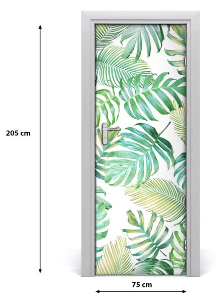 Adesivo per porta Foglie tropicali 75x205 cm