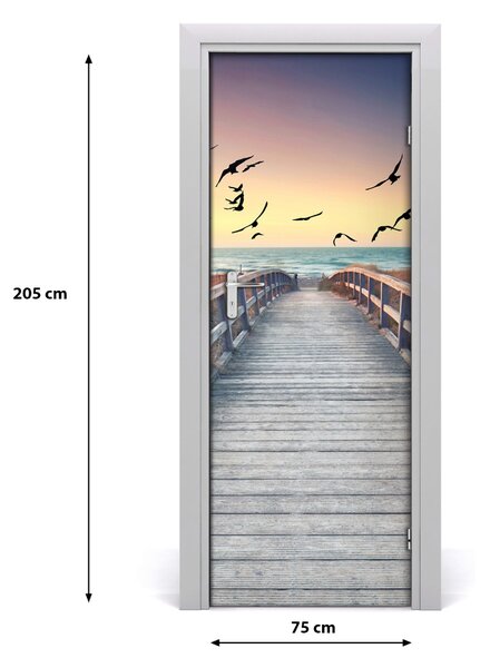 Adesivo per porta interna Sentiero per la spiaggia 75x205 cm