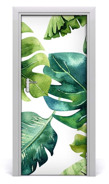 Adesivo per porta Foglie tropicali 75x205 cm