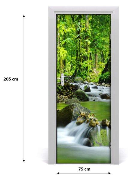 Adesivo per porta interna ruscello di montagna 75x205 cm