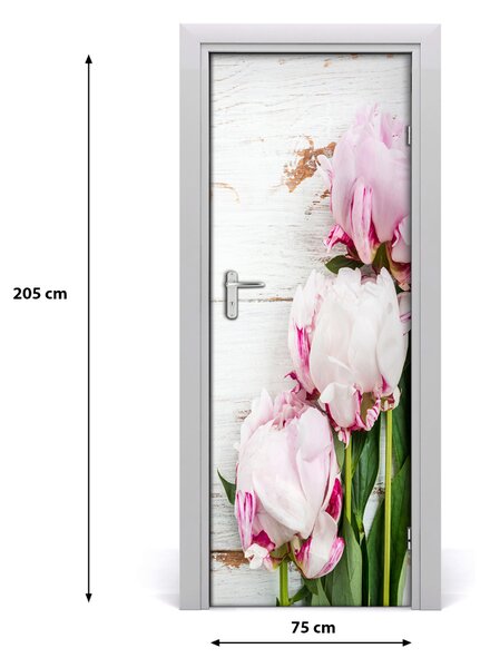 Adesivo per porta Peonia 75x205 cm