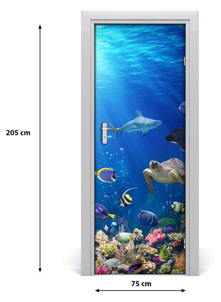 Adesivo per porta barriera corallina 75x205 cm