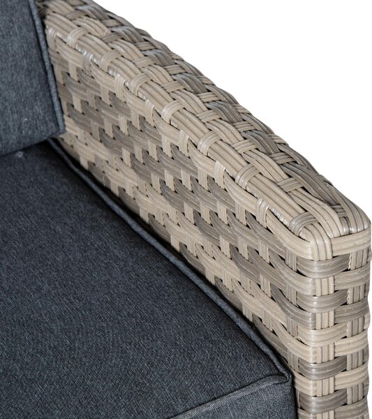 VivaGarden Salotto da Giardino con Divano 3 Posti 2 Poltrone 2 Sgabelli e Tavolino con Cuscini in Rattan PE colore Marrone