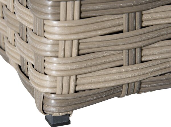 VivaGarden Salotto da Giardino con Divano 3 Posti 2 Poltrone 2 Sgabelli e Tavolino con Cuscini in Rattan PE colore Marrone