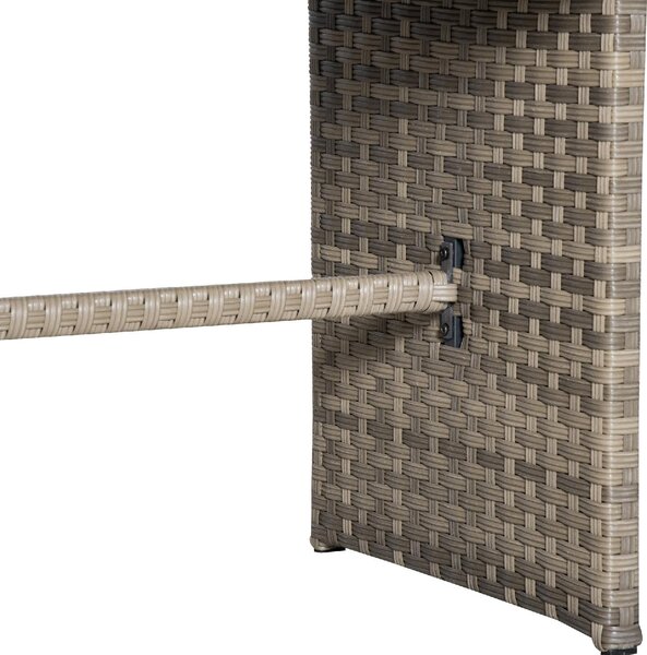 VivaGarden Salotto da Giardino con Divano 3 Posti 2 Poltrone 2 Sgabelli e Tavolino con Cuscini in Rattan PE colore Marrone