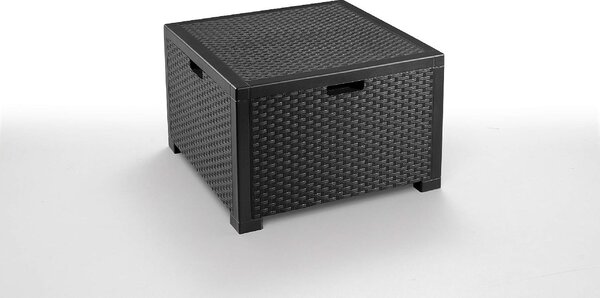 BICA Salotto da Giardino con Divano 3 Posti 2 Poltrone e Tavolino con Cuscini in Rattan PE colore Antracite - Nebraska 3