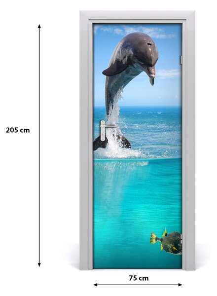Adesivo per porta Mondo sott'acqua 75x205 cm