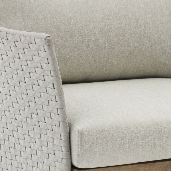 VivaGarden Salotto da Giardino con Divano 3 Posti 2 Poltrone e Tavolino con Cuscini in Alluminio Effetto Rattan colore Marrone/Grigio - Flamengo