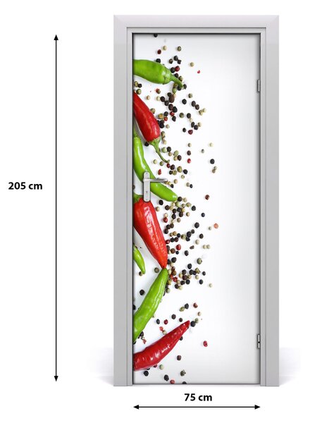 Rivestimento Per Porta Peperoncini piccanti 75x205 cm