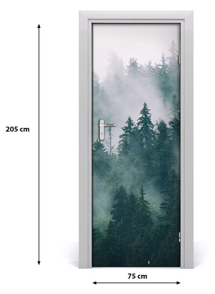 Adesivo per porta Nebbia sulla foresta 75x205 cm