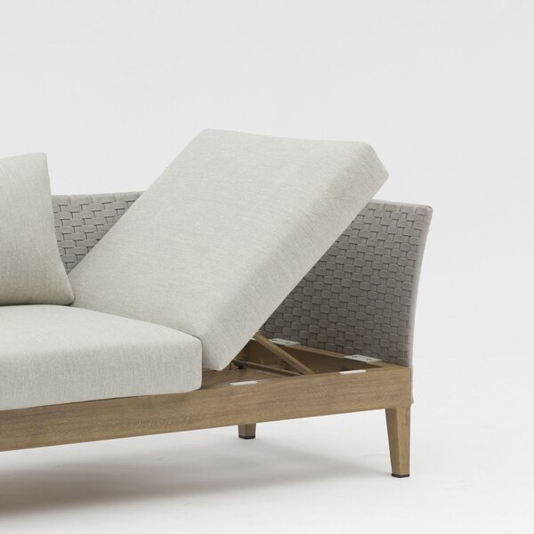 VivaGarden Salotto da Giardino con Divano 3 Posti 2 Poltrone e Tavolino con Cuscini in Alluminio Effetto Rattan colore Marrone/Grigio - Flamengo