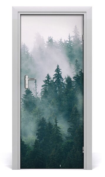 Adesivo per porta Nebbia sulla foresta 75x205 cm