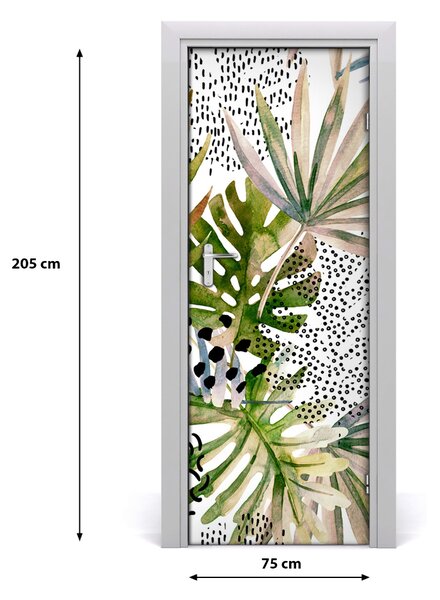 Adesivo per porta Foglie tropicali 75x205 cm