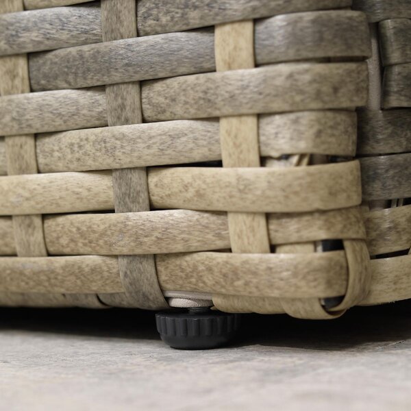 VivaGarden Salotto da Giardino con Divano 3 Posti Divano 2 Posti 2 Poltrone Tavolino Caff Tavolino Laterale e Cuscini in Rattan PE colore Beige