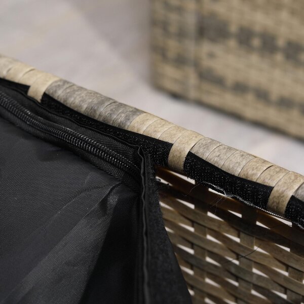 VivaGarden Salotto da Giardino con Divano 3 Posti Divano 2 Posti 2 Poltrone Tavolino Caff Tavolino Laterale e Cuscini in Rattan PE colore Beige