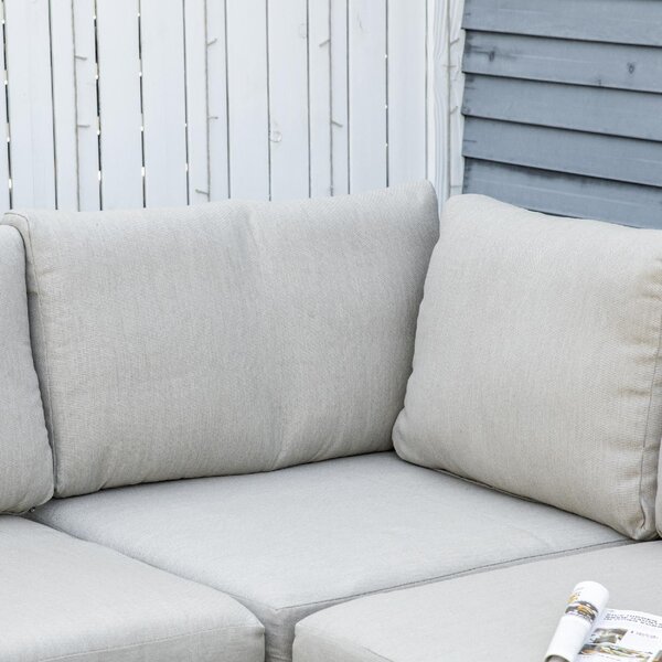 VivaGarden Salotto da Giardino con Divano Angolare 1 Poltrona e Tavolino con Cuscini in Rattan PE colore Beige