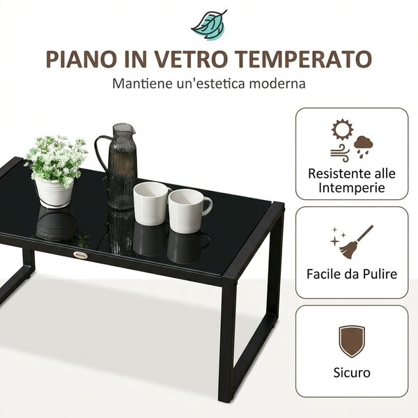 VivaGarden Salotto da Giardino con Divano Angolare e Tavolino con Cuscini in Acciaio colore Grigio