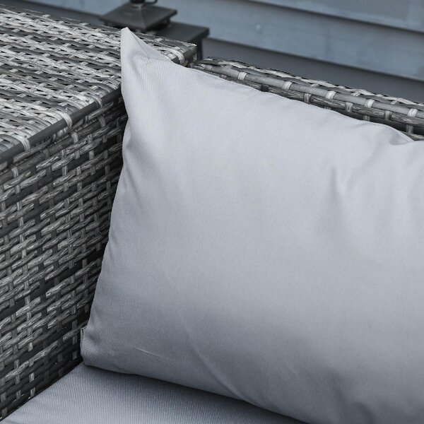 VivaGarden Salotto da Giardino con Divano Angolare con Angolo Contenitore e Tavolino con Cuscini in Rattan PE colore Grigio