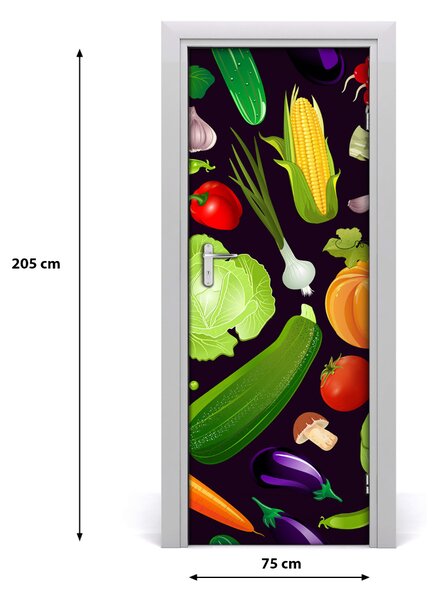 Adesivo per porta La verdura 75x205 cm