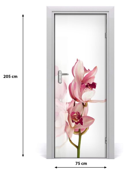 Adesivo per porta interna Orchidea rosa 75x205 cm