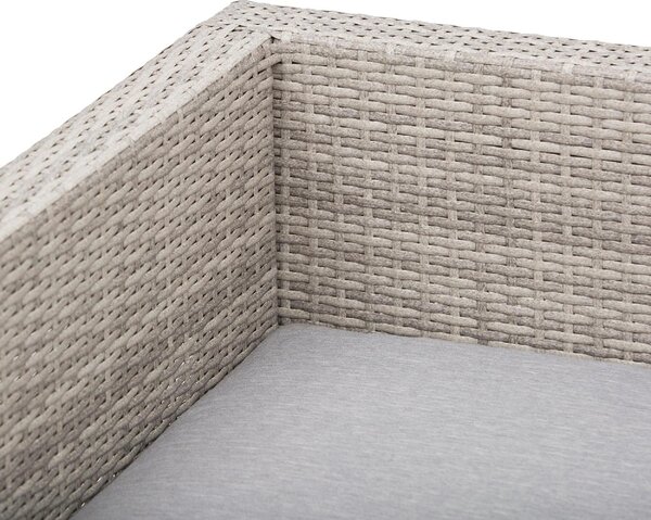 VivaGarden Salotto da Giardino con Divano Angolare e Tavolino con Cuscini in Rattan PE colore Grigio